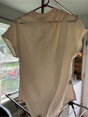 Women's Cream Short-Sleeve Blouson Top